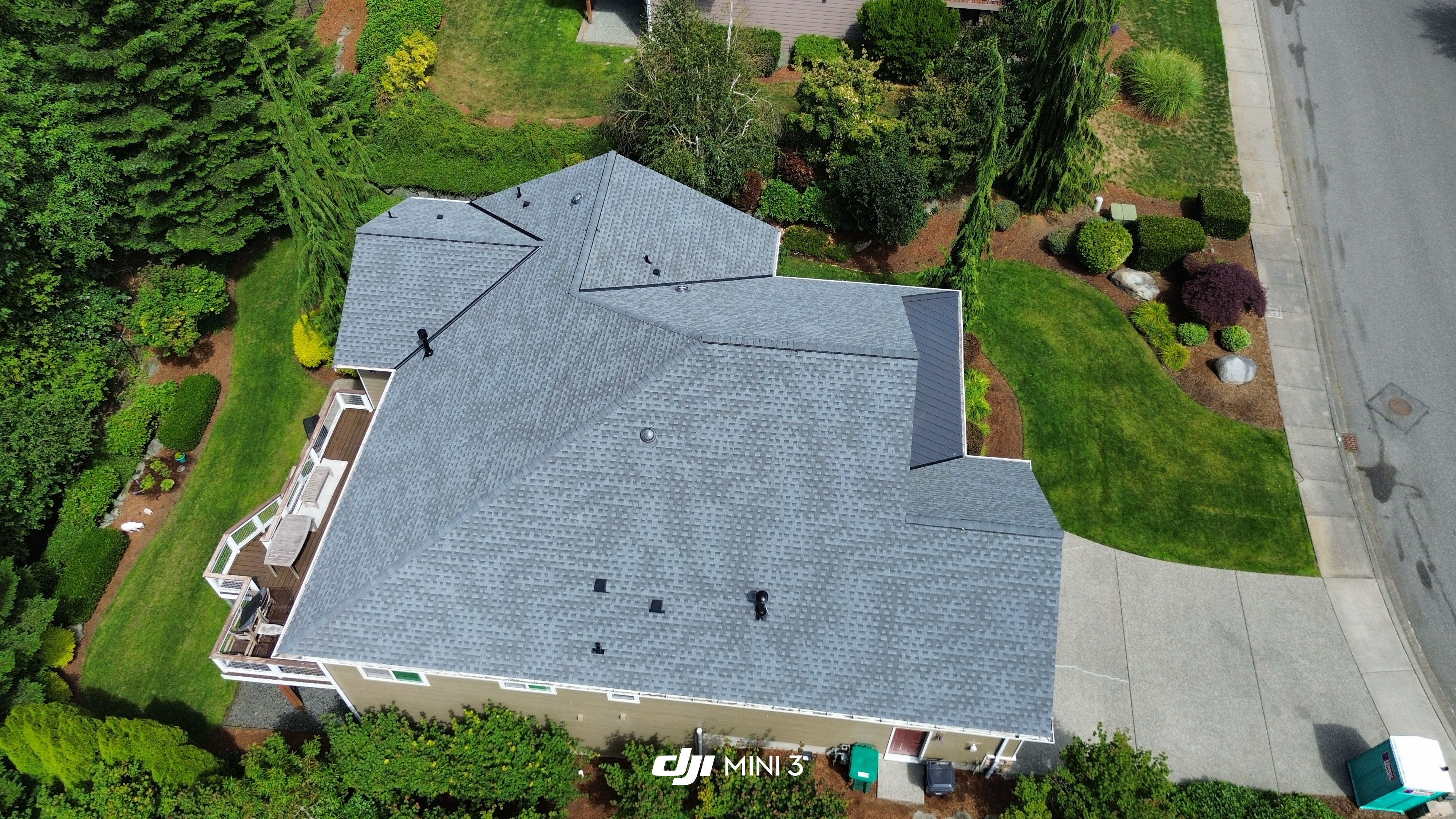 Aerial view — completed roof